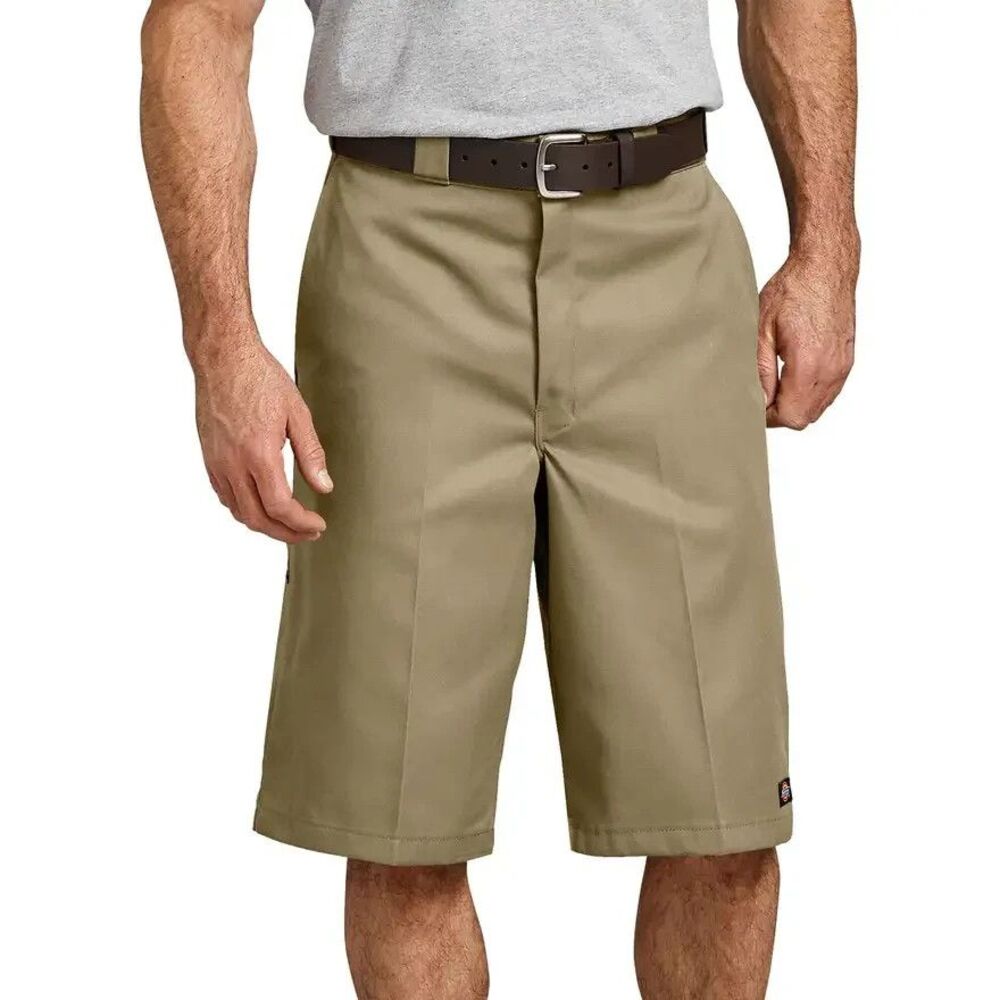Dickies Khaki 13” Work Shorts Loose Fit Multi-use Pocket (Tan) Mens Size 42 NEW